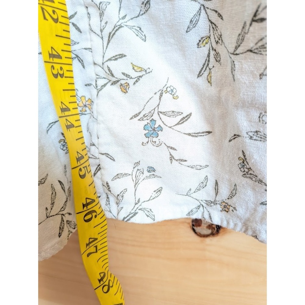 Sun Dress XS Floral Linen Blend Drop V Waist Flowy Resort Beachy Boho Relaxed - Picture 7 of 12